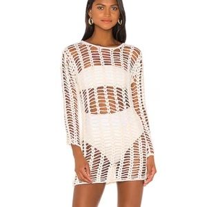 Ivory Mini Crochet Dress by Superdown